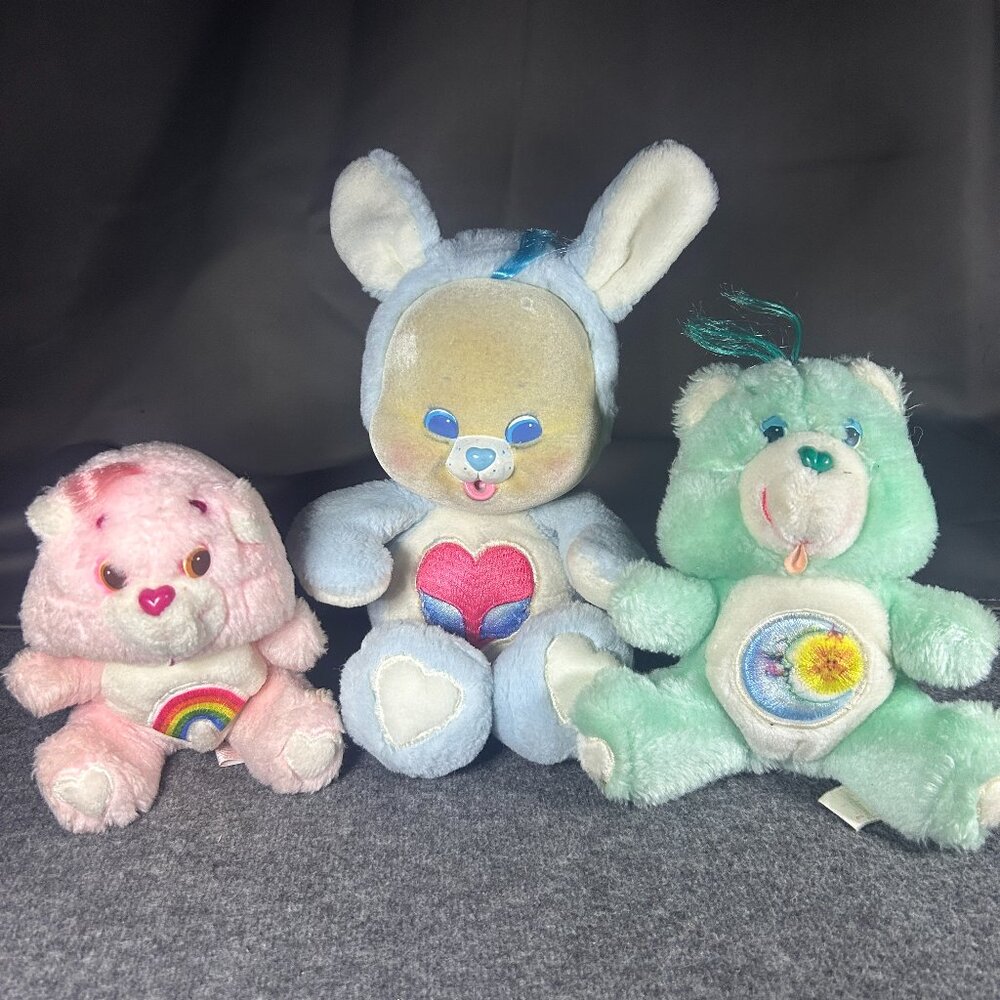 Vintage 1983 Lot Kenner Care Bear COUSINS, Bedtime Swift Heart Rabbit Cheer